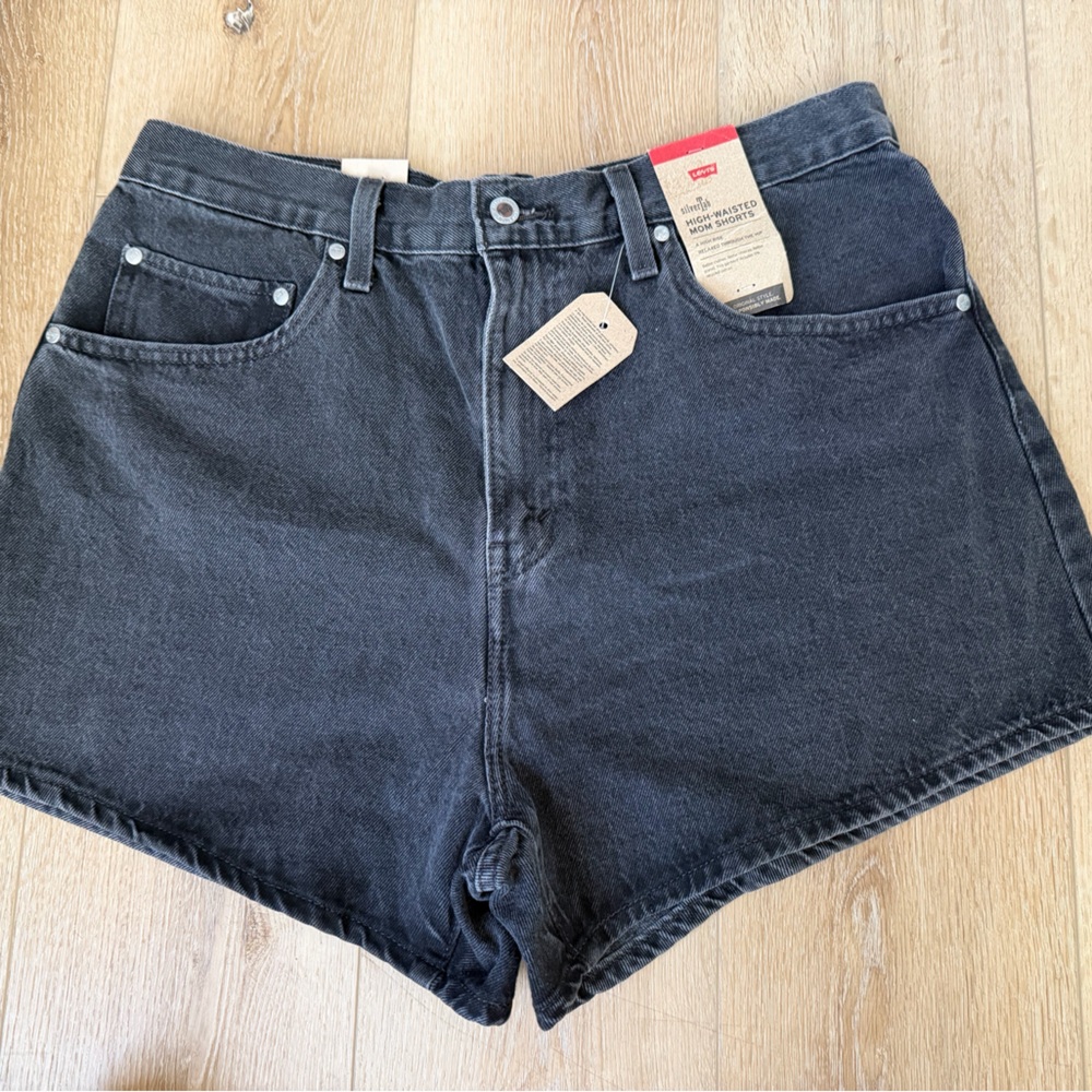 Levi's Sliver Tab Dark Gray Mom Jean Shorts